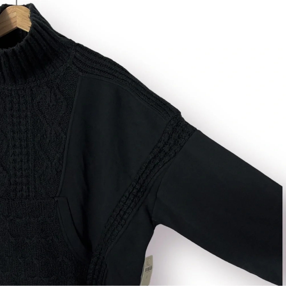 Anthropologie Daily Practice Black Cable-Knit Sweater XL NWT - Picture 6 of 11